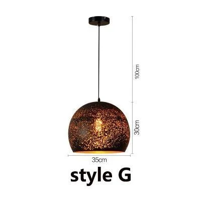 Iron Vintage Warm Loft Porous Restaurant Or Home Pendant Light 706921