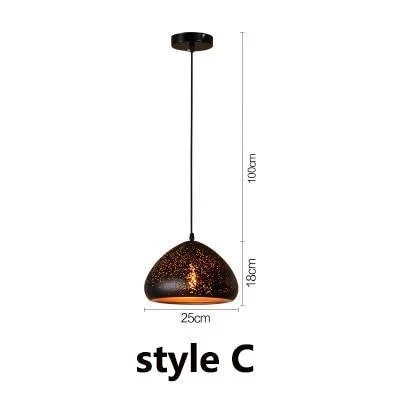 Iron Vintage Warm Loft Porous Restaurant Or Home Pendant Light 724413