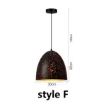 Iron vintage warm loft porous restaurant or home pendant light