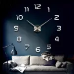 JRv6Mode 3D Big Size Wandklok Spiegel Sticker Diy Korte Woonkamer Decor Meetting Kamer Wandklok