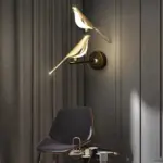 JWpRGouden Zilveren Touch Schakelaar Vogel Led Wandlampen Wandlamp 360 Draaibare Indoor Led Wandlampen Voor Slaapkamer Gang 75b7c703 f260 425d bde2 9a926add7ae3