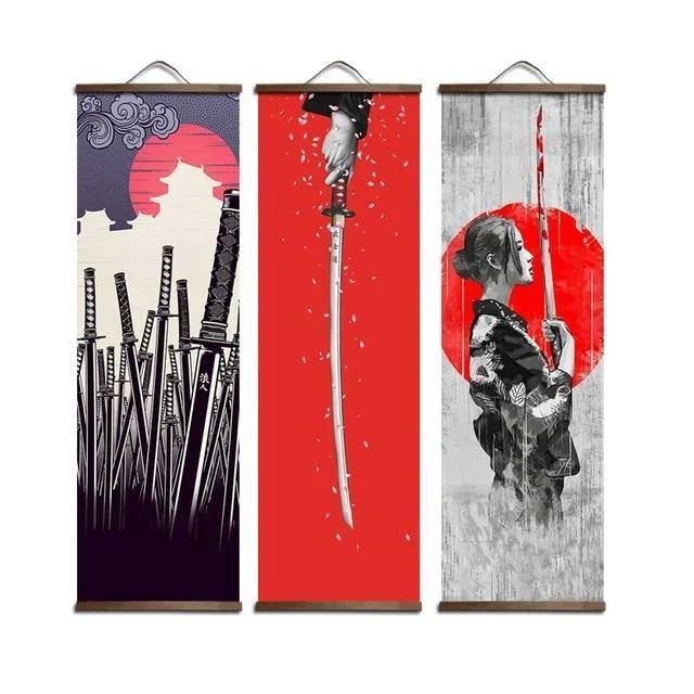 Japanese Ukiyoe Poster And Prints Home Decoration Hanging Wood Scroll 302196