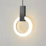 Jardioui 1 lampe 54 90 pcs noir lumiere neutre lampe led suspendue circulaire en frene nordique