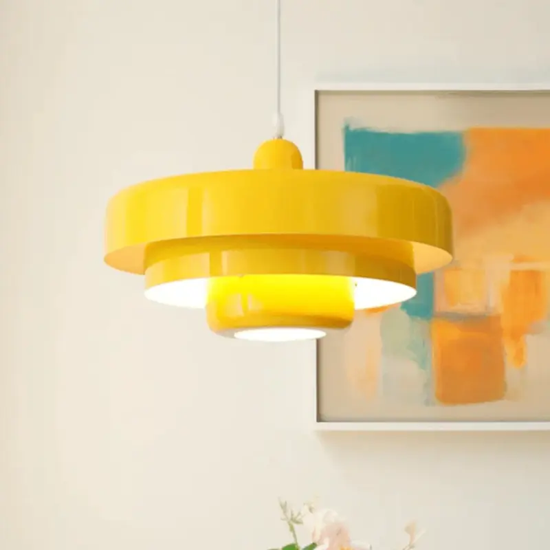 Jardioui jaune blanc froid suspension luminaire vintage led sophistiquee