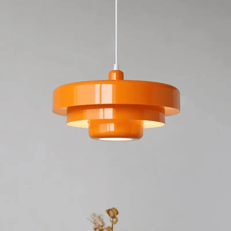 Jardioui orange blanc froid suspension luminaire vintage led sophistiquee