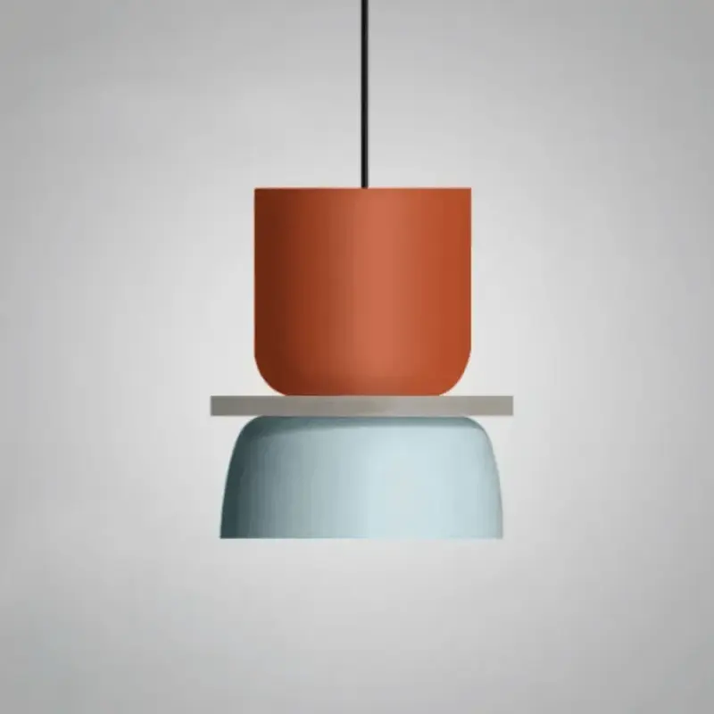 Jardioui orange bleu suspension luminaire led coloree petit format