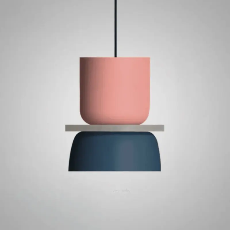 Jardioui rose bleu suspension luminaire led coloree petit format