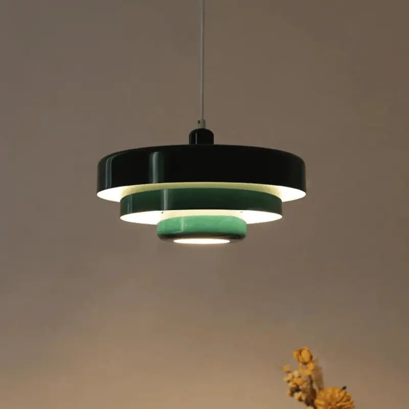 Jardioui vert blanc froid suspension luminaire vintage led sophistiquee