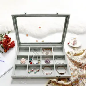 Velvet Drawer Jewelry Organizer Box