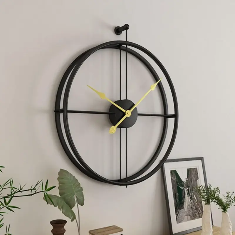 KgbN50cm Wall Clock Retro Metal Wall Clocks Iron Round Large Outdoor Garden Home Office Living Room