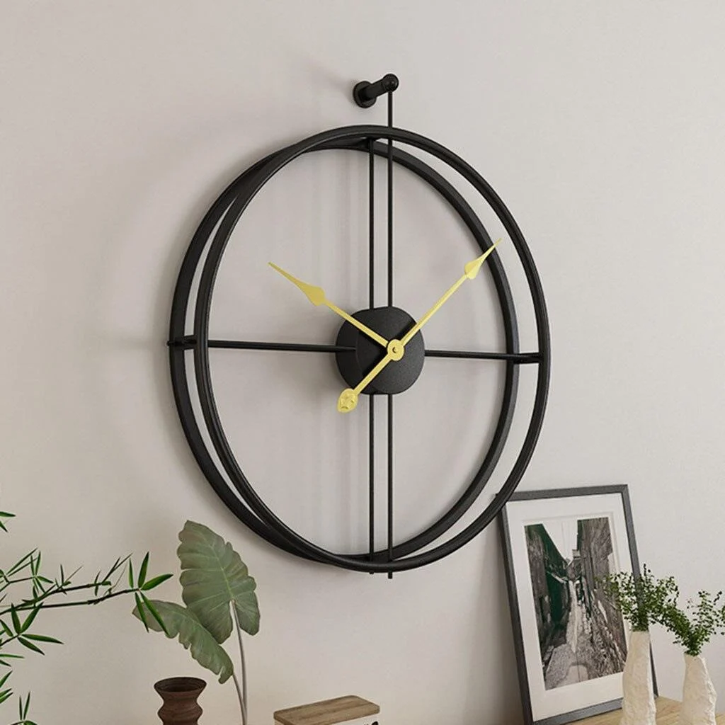 Kgbn50cm Wall Clock Retro Metal Wall Clocks Iron Round Large Outdoor Garden Home Office Living Room