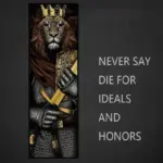 Knight tiger lion skeleton warrior poster home decor wall art