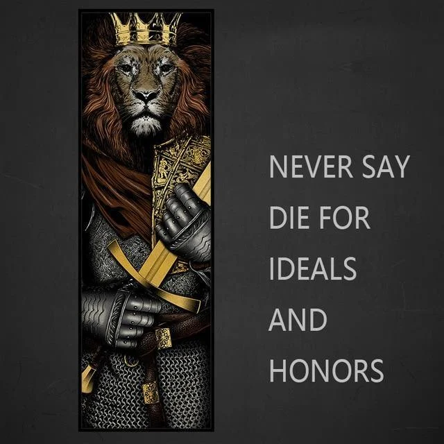 Knight Tiger Lion Skeleton Warrior Poster Home Decor Wall Art 809952