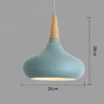 Led 11 wide aluminum wood pendant lights