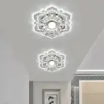 Led aisle flower shaped crystal ceiling lights