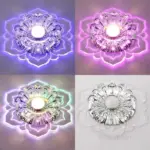 Led aisle flower shaped crystal ceiling lights