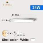 Led dimmable ceiling light 12w 18w 24w 32w 220v with 3 color adjustable