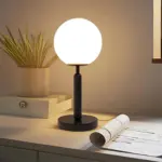 Led glas kugelTischlampe messing optik 20cm 25cm 30cm warmweiss klar rauchglas xLumina