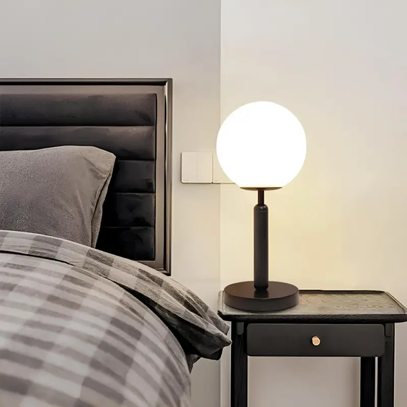 Led glas kugelTischlampe messing optik 20cm 25cm 30cm warmweiss klar rauchglas xLumina