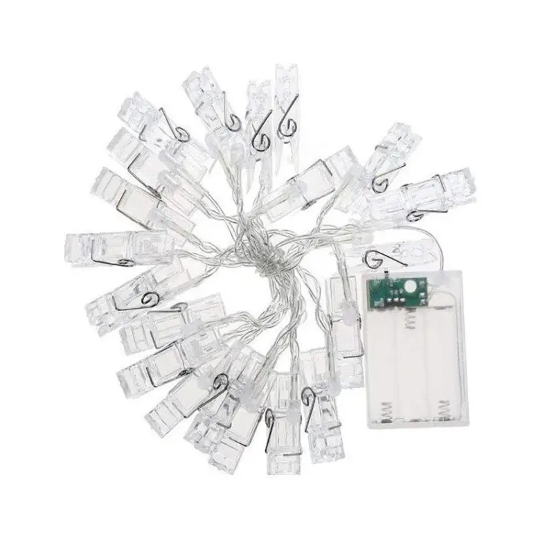 Led photo holder string lights patchandbagel