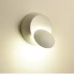 Led wall lamp 360 degree rotation adjustable bedside lights white black creative wall lamp