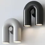 Led wandlampe uformig modern energiesparend aluminium xlumina