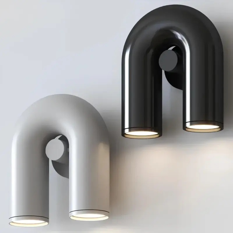 Led wandlampe uformig modern energiesparend aluminium xlumina