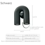 Led wandlampe uformig modern energiesparend aluminium xlumina