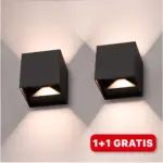 Led wuerfel wandlampe modern stilvoll 6W warmweiss aluminium energiesparend xLumina