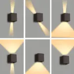 Led wuerfel wandlampe modern stilvoll 6W warmweiss aluminium energiesparend xLumina