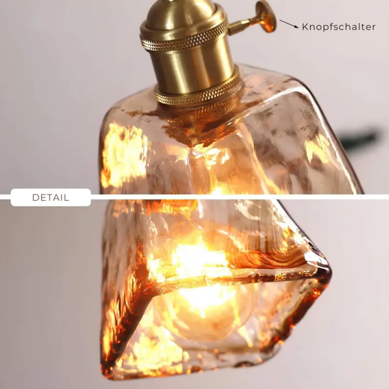 Levy retro led pendelleuchte gold metall glas wohnzimmer schlafzimmer esszimmer xlumina8