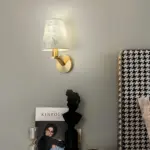 Lichtbluete moderne wandlampe stoffschirm beige weiss grau e27 xlumina