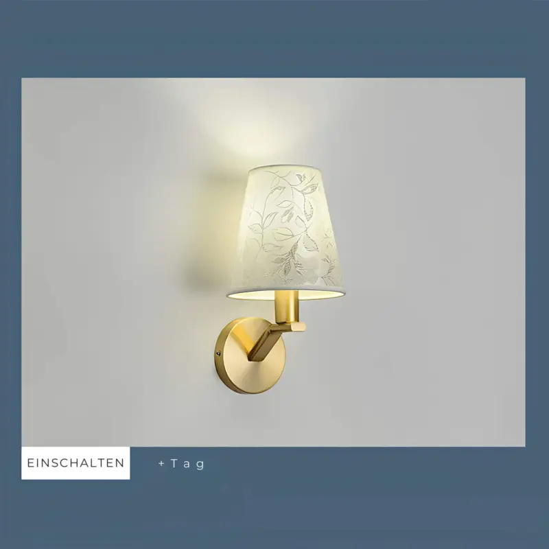 Lichtbluete moderne wandlampe stoffschirm beige weiss grau e27 xlumina4