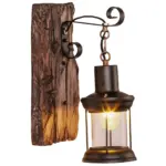 Lichtglas zylinder wandlampe holzsockel elegant transparent xLumina