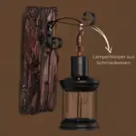 Lichtglas zylinder wandlampe holzsockel elegant transparent xLumina