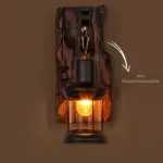 Lichtglas zylinder wandlampe holzsockel elegant transparent xLumina