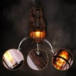 Lichtglas zylinder wandlampe holzsockel elegant transparent xLumina