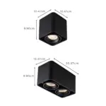 Lichtkonig verstellbare quadratische dimmbare led deckenleuchte schwarz weiss 48w xlumina14
