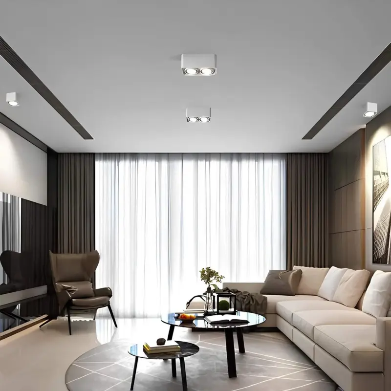 Lichtkonig verstellbare quadratische dimmbare led deckenleuchte schwarz weiss 48w xlumina8