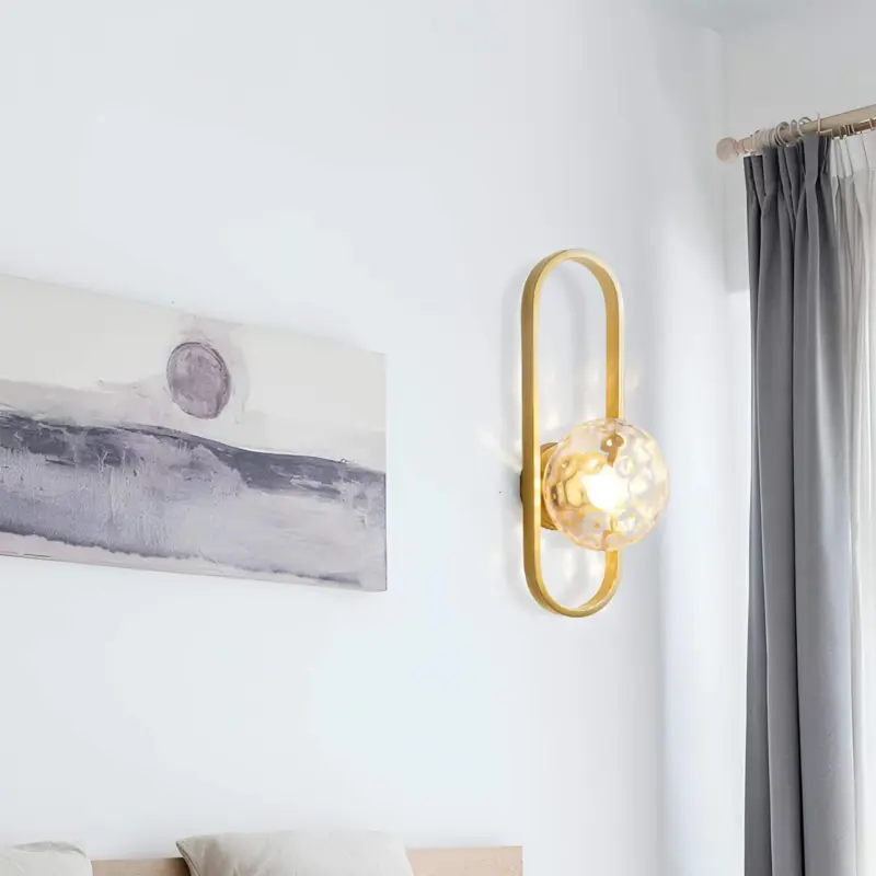 Lichtkreis moderne wandlampe mit glaskugel weiss schwarz gold 22cm 28cm wandbeleuchtung led xlumina
