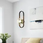 Lichtkreis moderne wandlampe mit glaskugel weiss schwarz gold 22cm 28cm wandbeleuchtung led xlumina3