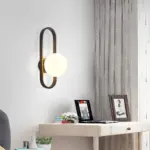 Lichtkreis moderne wandlampe mit glaskugel weiss schwarz gold 22cm 28cm wandbeleuchtung led xlumina4