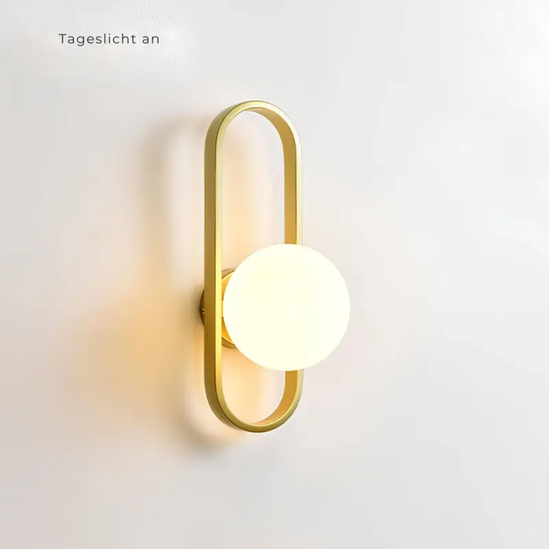 Lichtkreis moderne wandlampe mit glaskugel weiss schwarz gold 22cm 28cm wandbeleuchtung led xlumina5