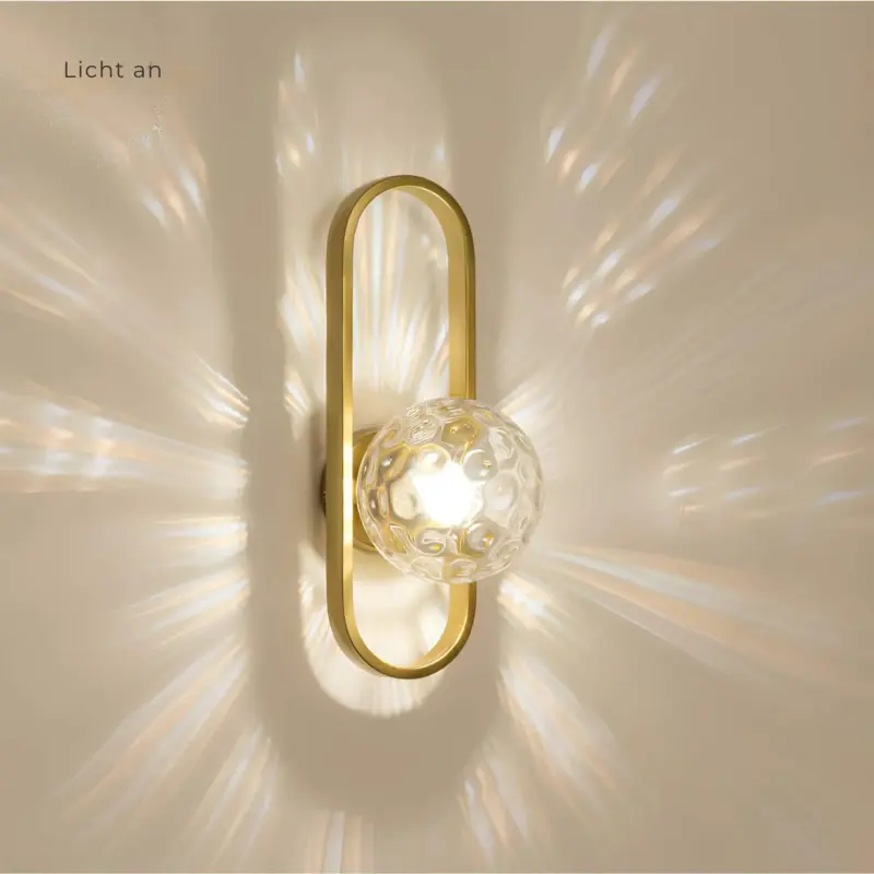 Lichtkreis moderne wandlampe mit glaskugel weiss schwarz gold 22cm 28cm wandbeleuchtung led xlumina6