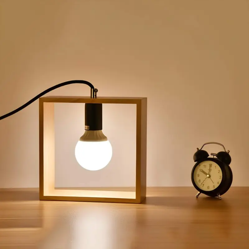 Lichtpunkt stilvolle holz tischlampe e27 led modern naturholz dunkelholz xlumina3