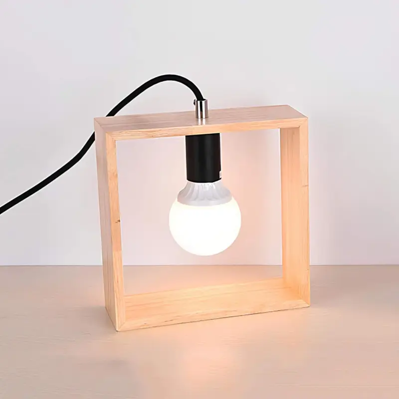 Lichtpunkt stilvolle holz tischlampe e27 led modern naturholz dunkelholz xlumina4