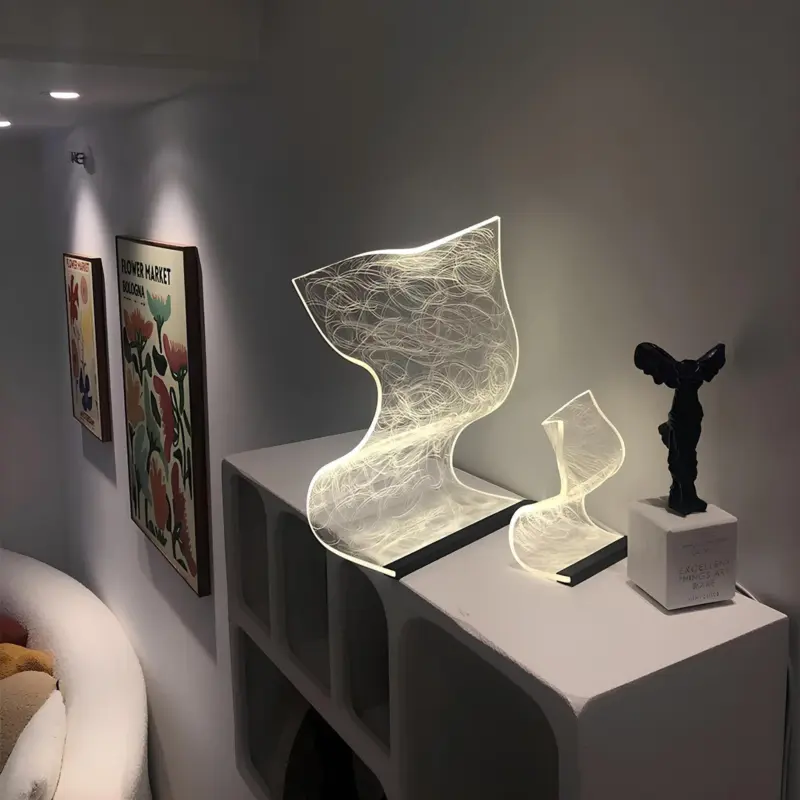 Lichtschlank acryl led tischlampe elegantes modernes design energiesparende beleuchtung xlumina