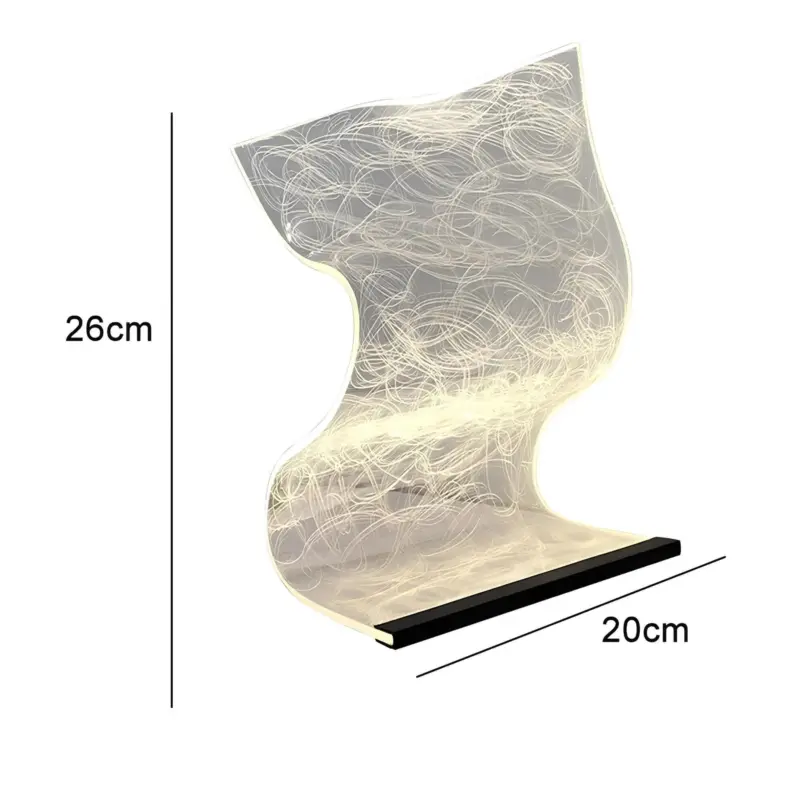 Lichtschlank acryl led tischlampe elegantes modernes design energiesparende beleuchtung xlumina