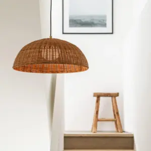 Homeko Rattan Dome Pendant Light For Dining Room