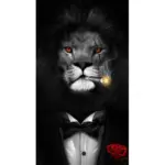 Lion Smoking Cigar in Tuxedo Poster | Wall Art Posters And Prints Animal
